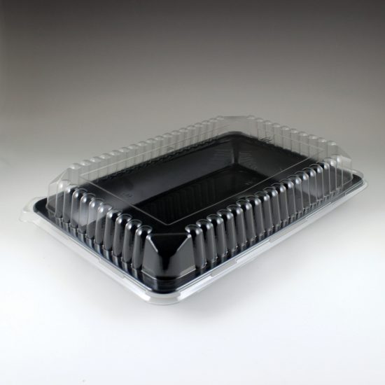 Black Oval Plastic Serving Platter 21 x 14