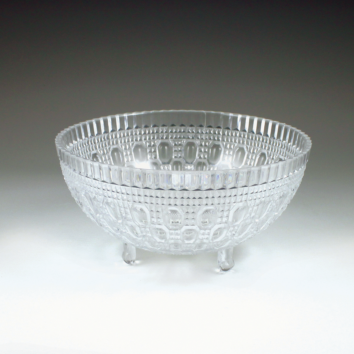 Disposable Plastic Bowls Party Serving Silver Rim Salad Bowl Crystal Clear 4 Set