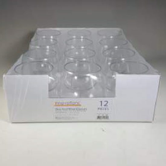 12ct Stemless Red Wine Glasses